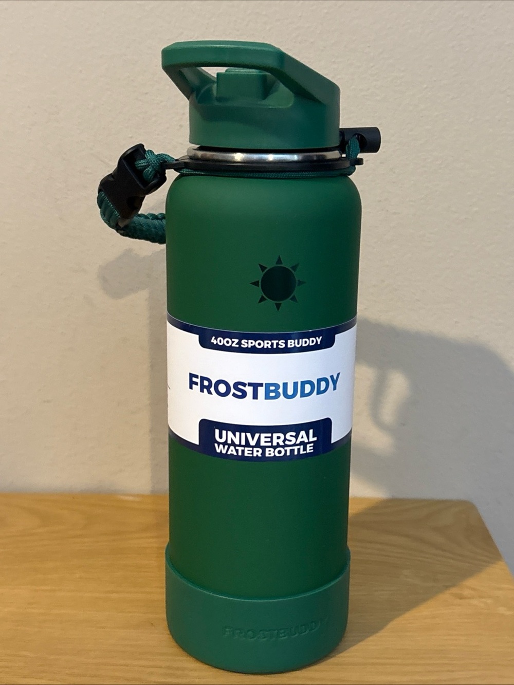 FROSTBUDDY Universal 40 Ounce Sports Buddy Green Stainless Waterbottle NEW